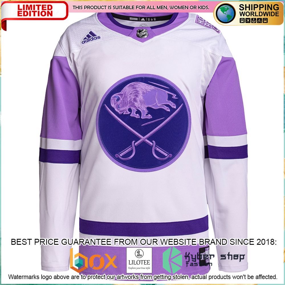 buffalo sabres buffalo sabres adidas fights cancer custom white purple hockey jersey 2 972