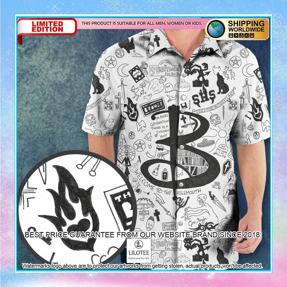 buffy the vampire slayer pattern hawaiian shirt 1 500