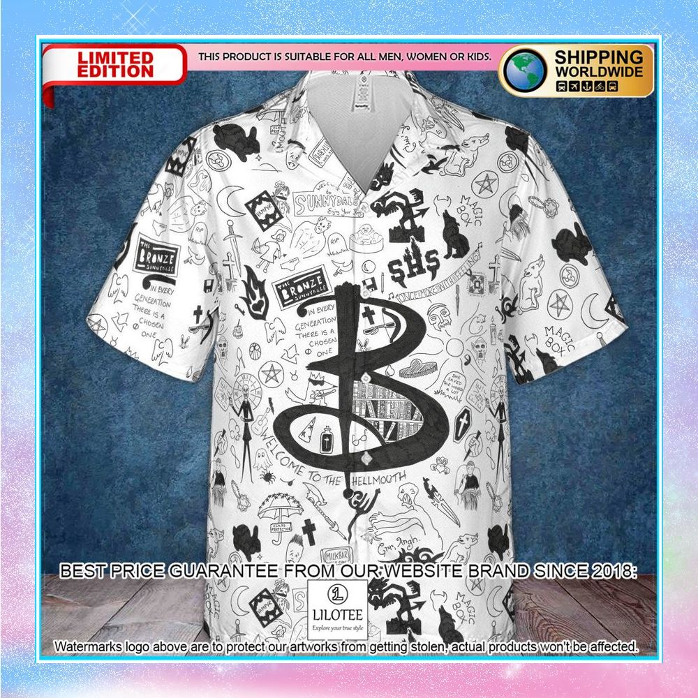 buffy the vampire slayer pattern hawaiian shirt 2 491