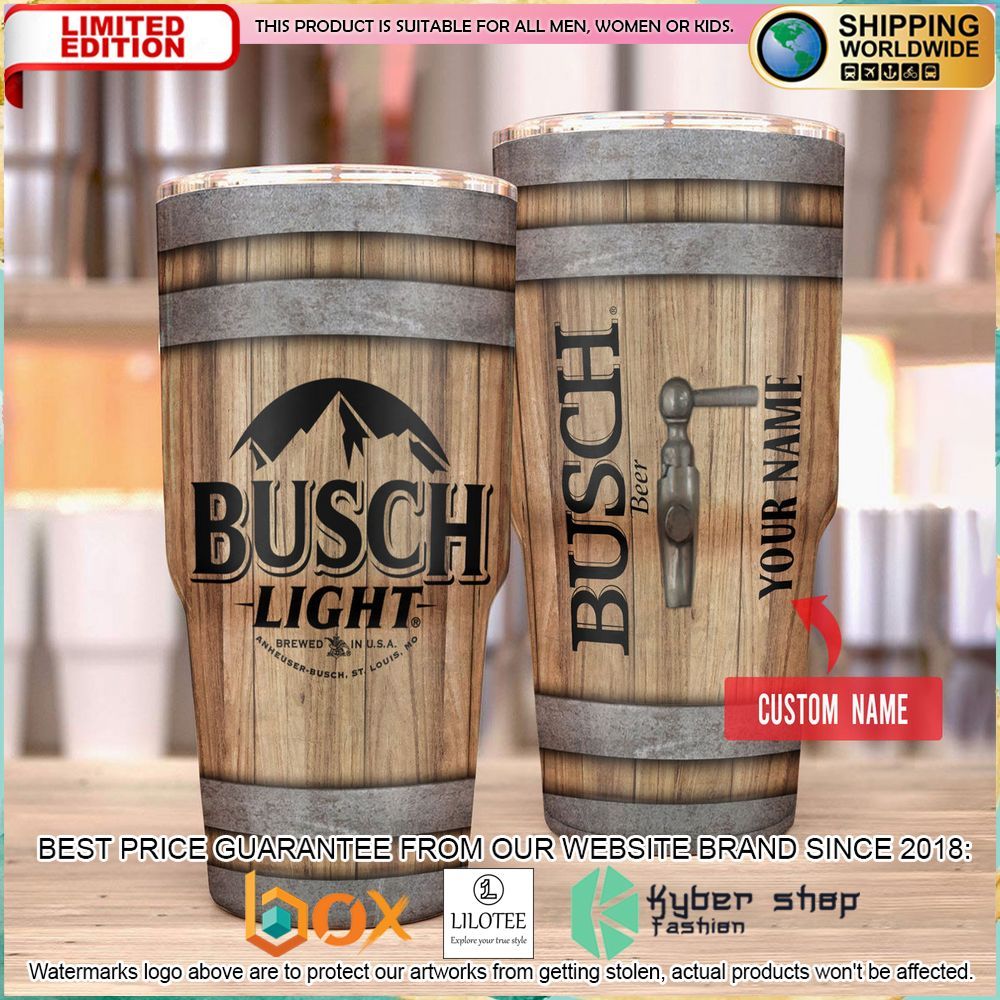 busch light wood custom name tumbler 1 395