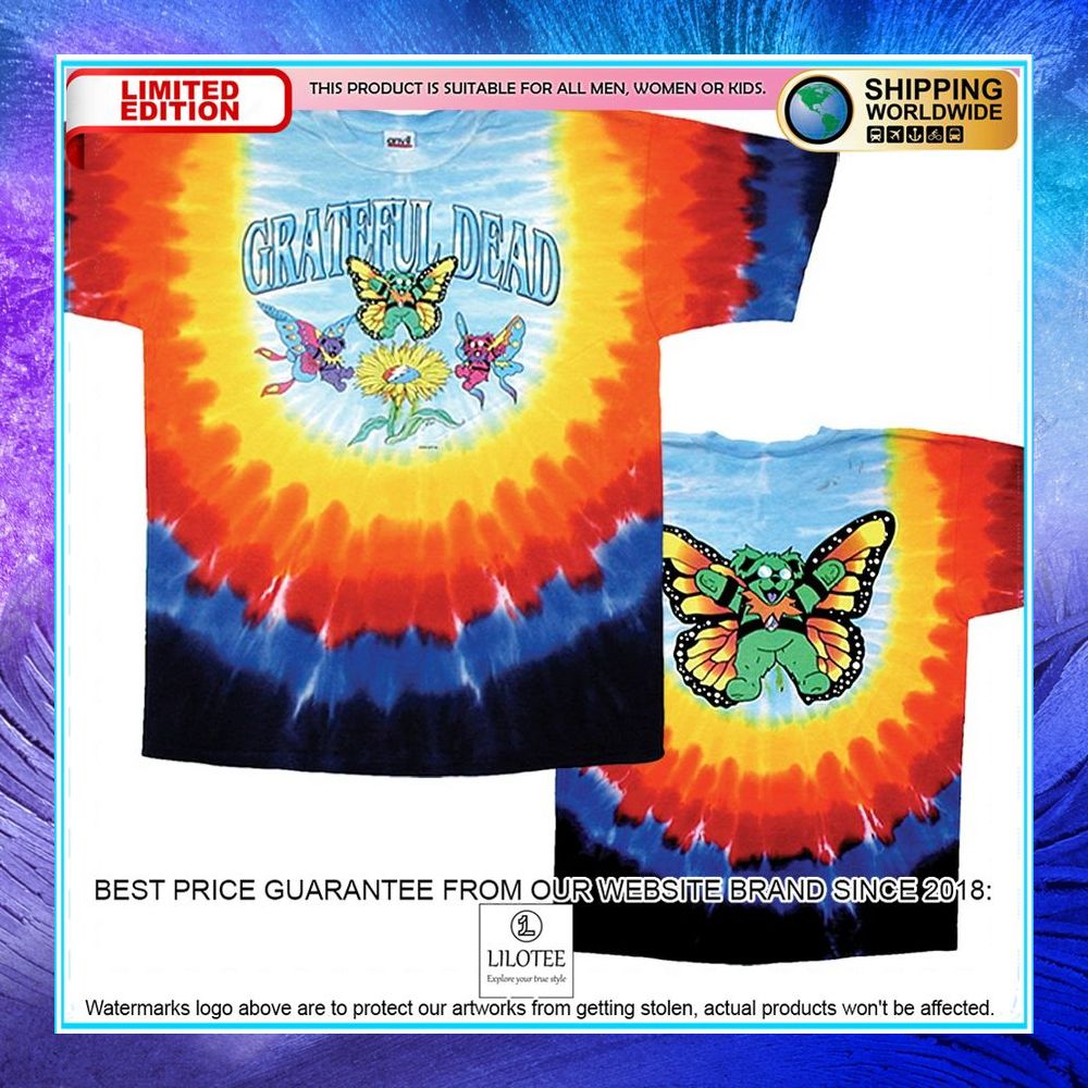 butterfly bears adult tie dyed shirt hoodie 1 780