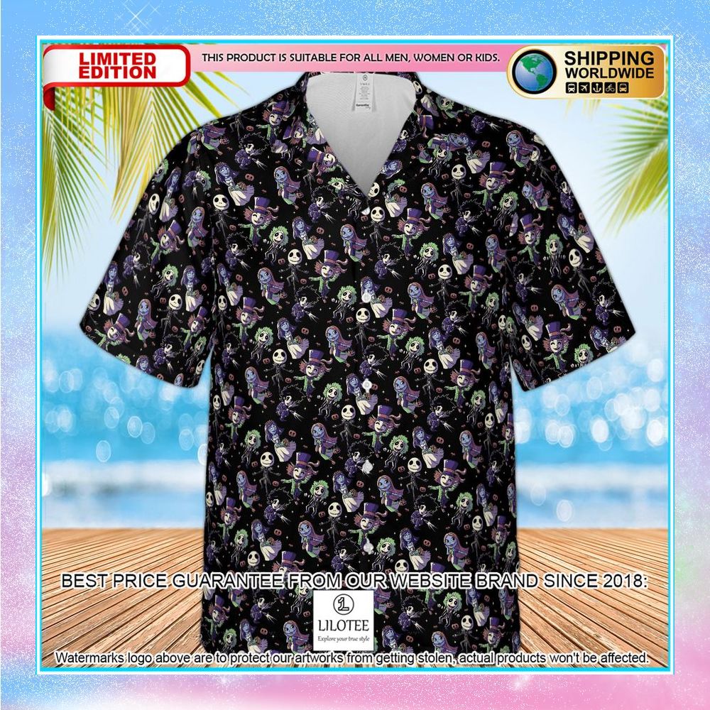 buttons characters halloween pattern hawaiian shirt 2 673