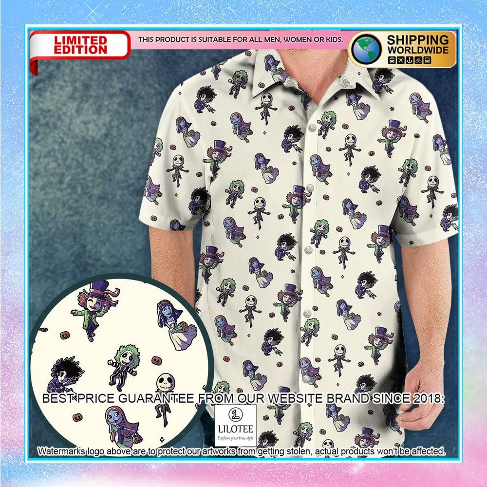 buttons characters pattern hawaiian shirt 1 327