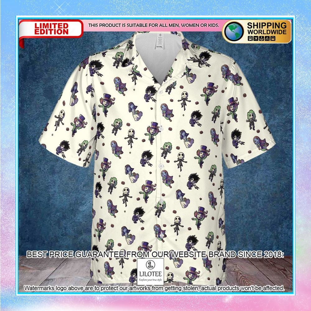 buttons characters pattern hawaiian shirt 2 444