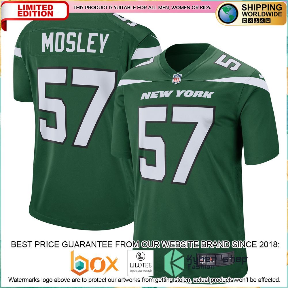 c j mosley new york jets nike gotham green football jersey 1 866
