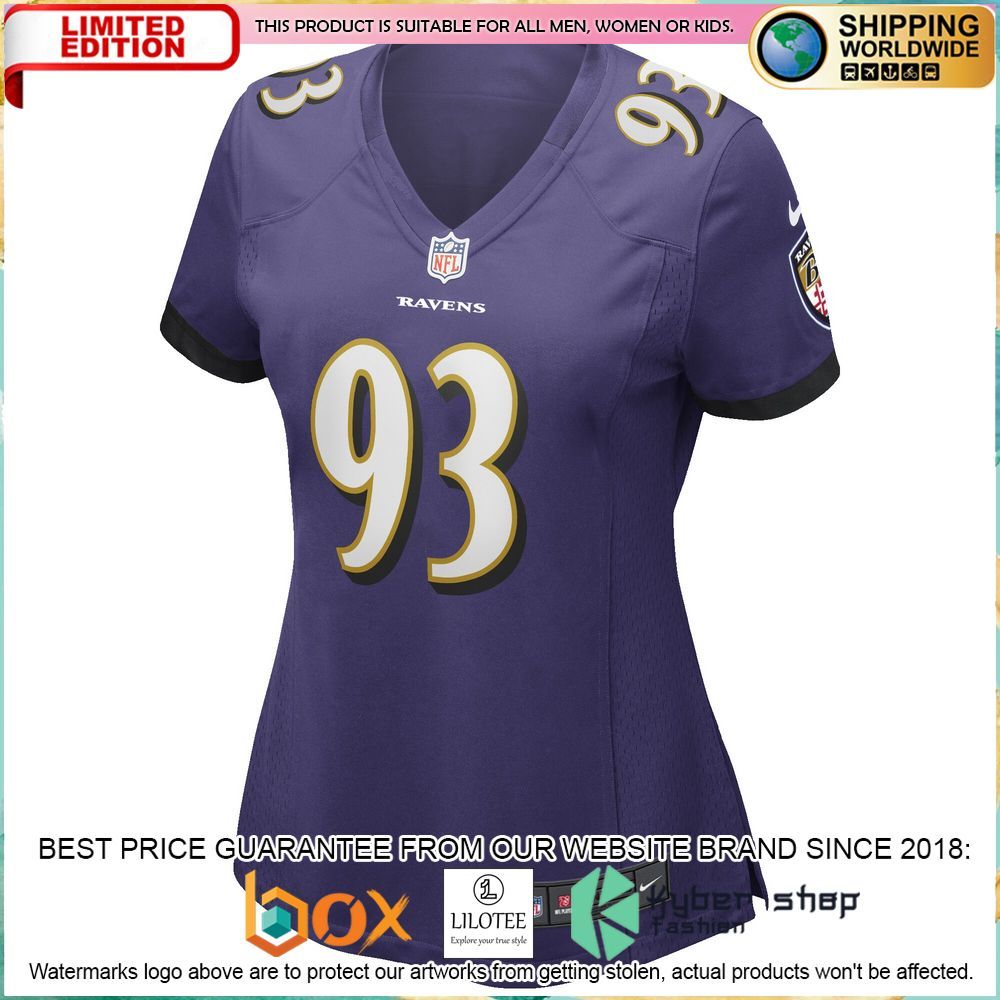 calais campbell baltimore ravens nike womens purple football jersey 2 550