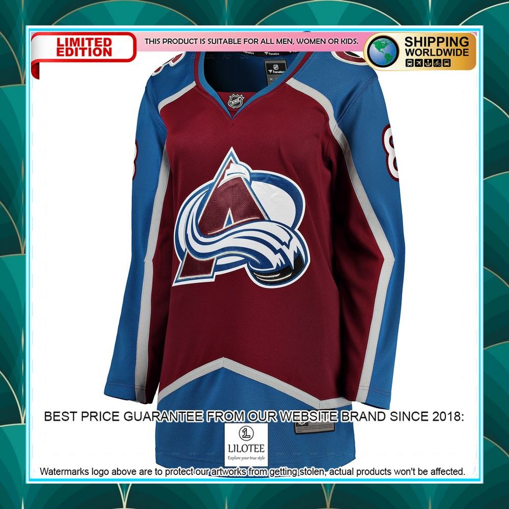 cale makar colorado avalanche womens home premier burgundy hockey jersey 2 999