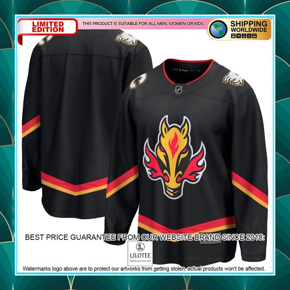 calgary flames alternate premier black hockey jersey 1 775
