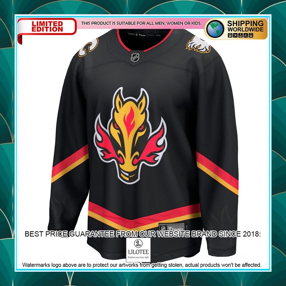 calgary flames alternate premier black hockey jersey 2 819