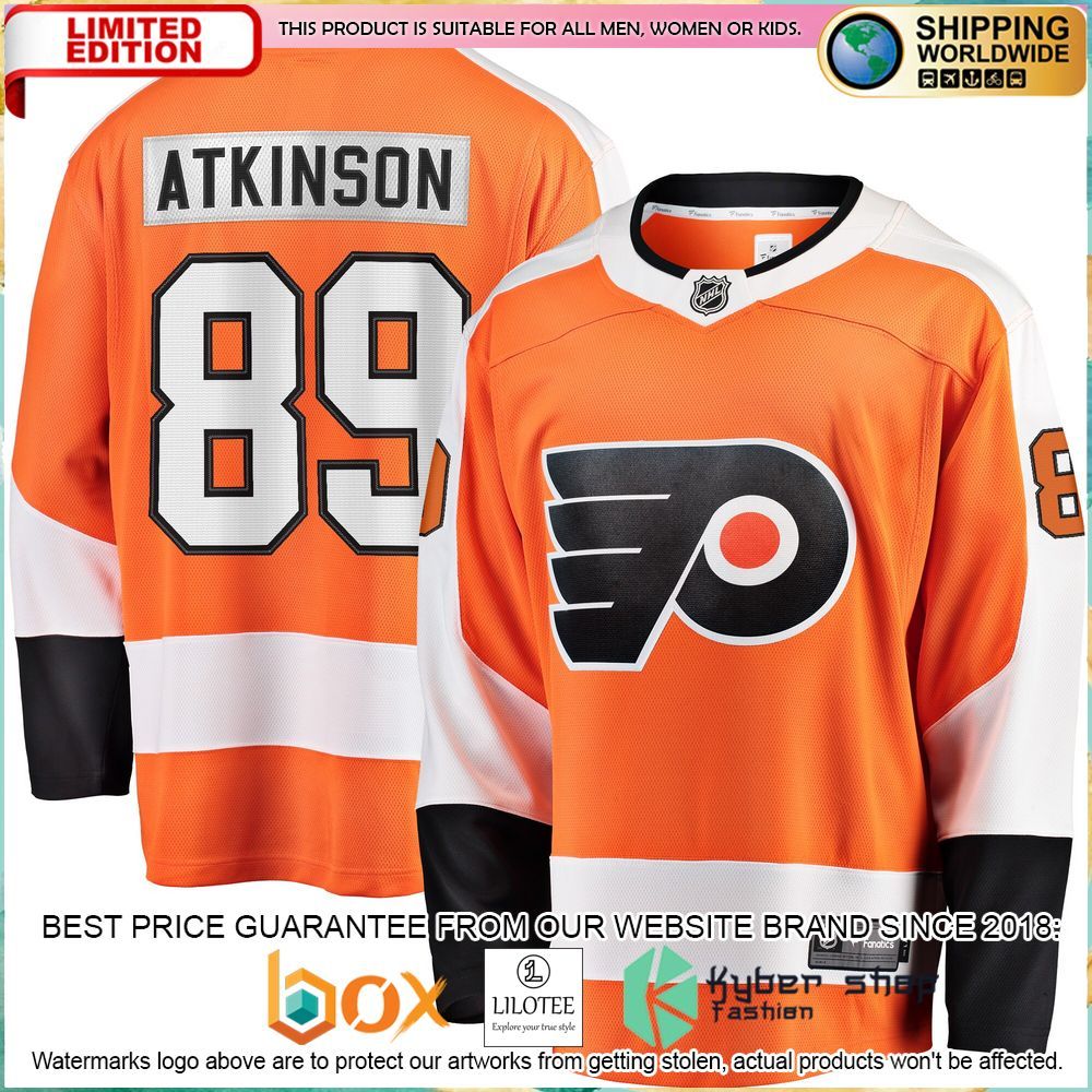 cam atkinson philadelphia flyers orange hockey jersey 1 841