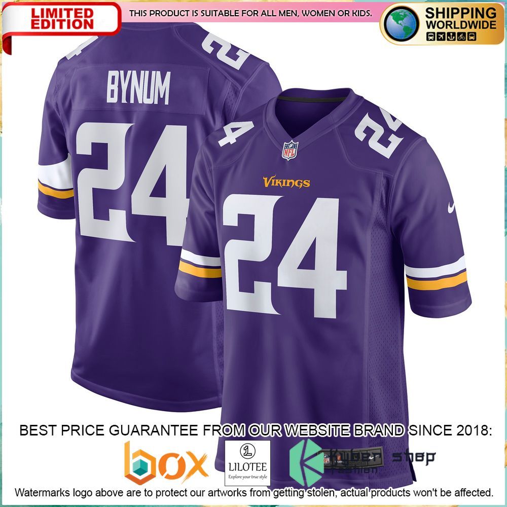 camryn bynum minnesota vikings nike purple football jersey 1 993