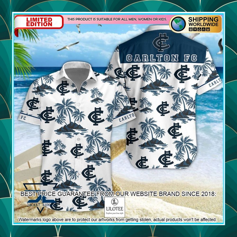 carlton football club hawaiian shirt shorts 1 893