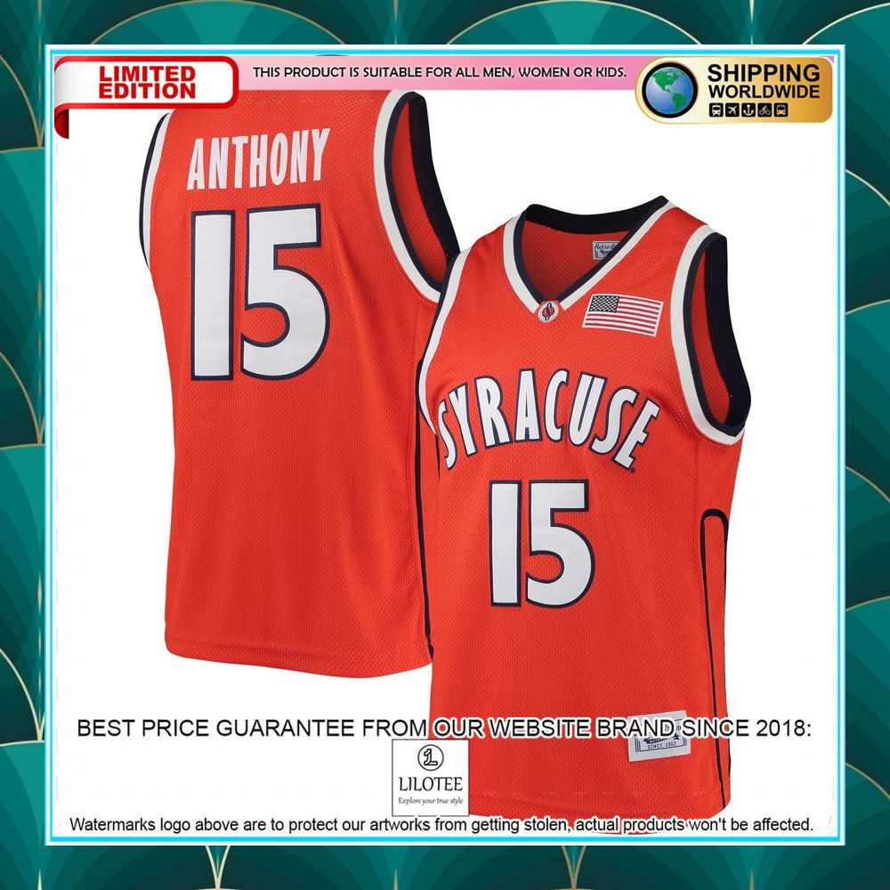 carmelo anthony syracuse orange retro alumni orange basketball jersey 1 769