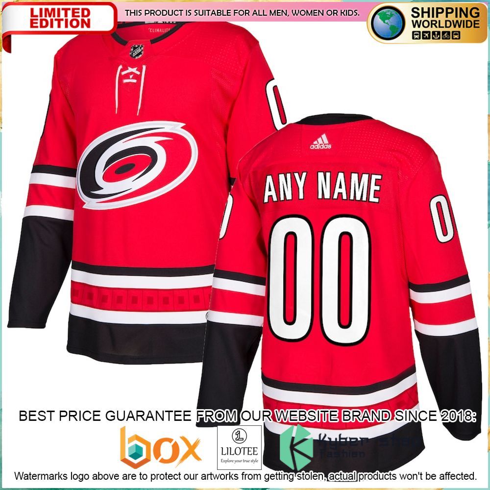 carolina hurricanes adidas custom red hockey jersey 1 461