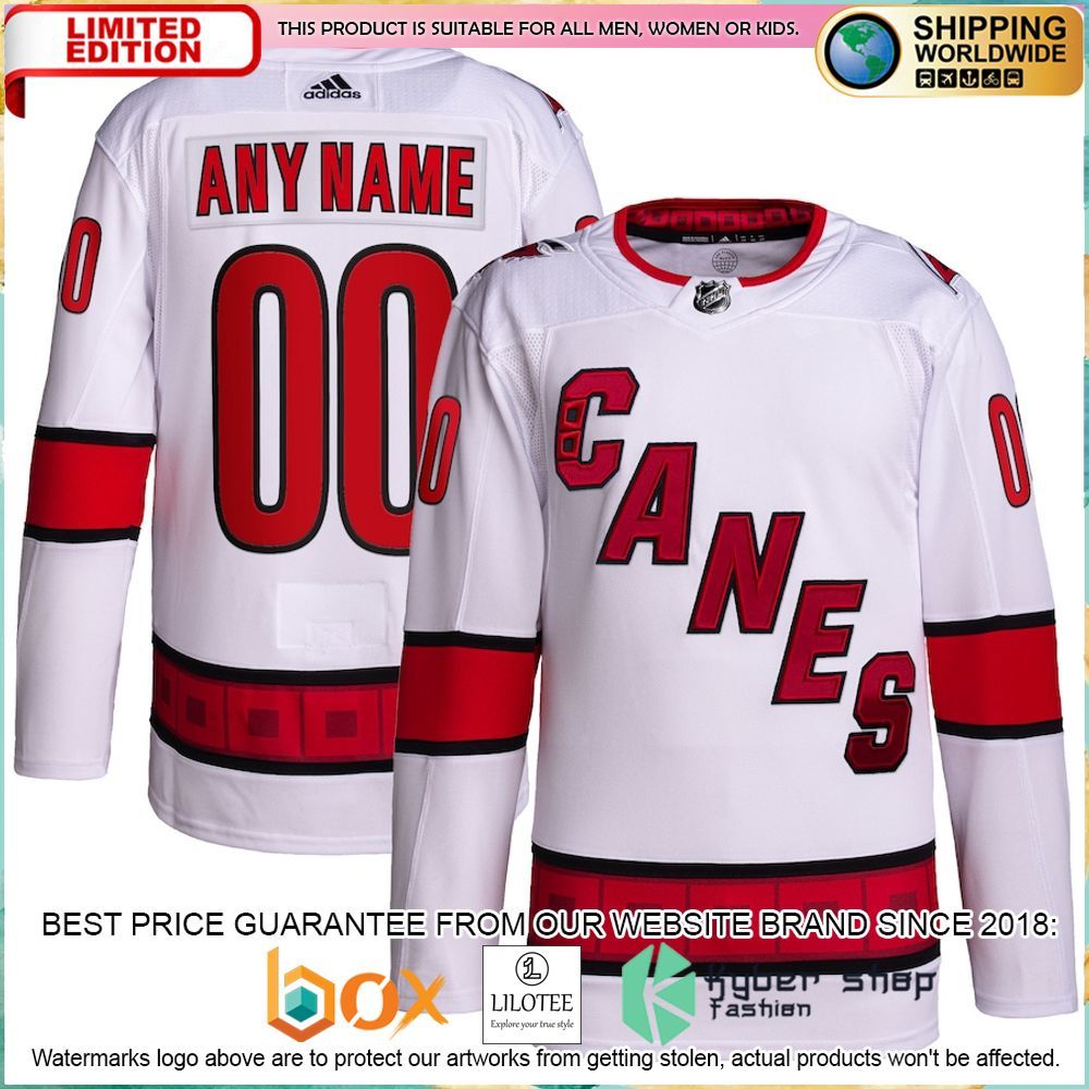 carolina hurricanes adidas custom white hockey jersey 1 186