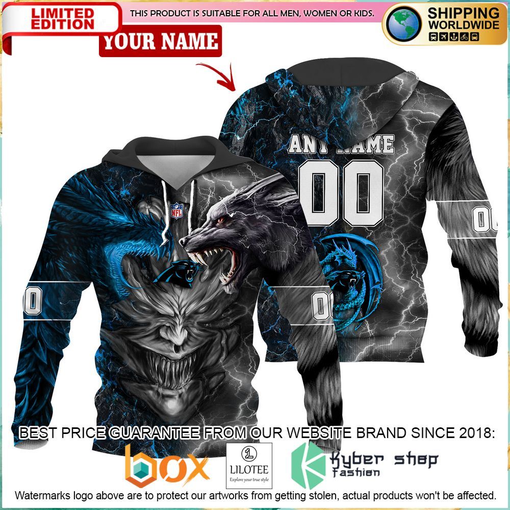 carolina panthers demon face dragon wolf personalized hoodie pant 2 258