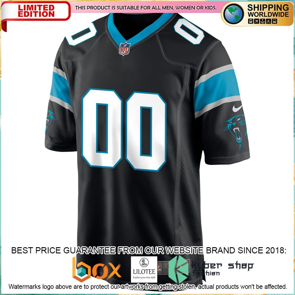 carolina panthers nike custom black football jersey 2 344