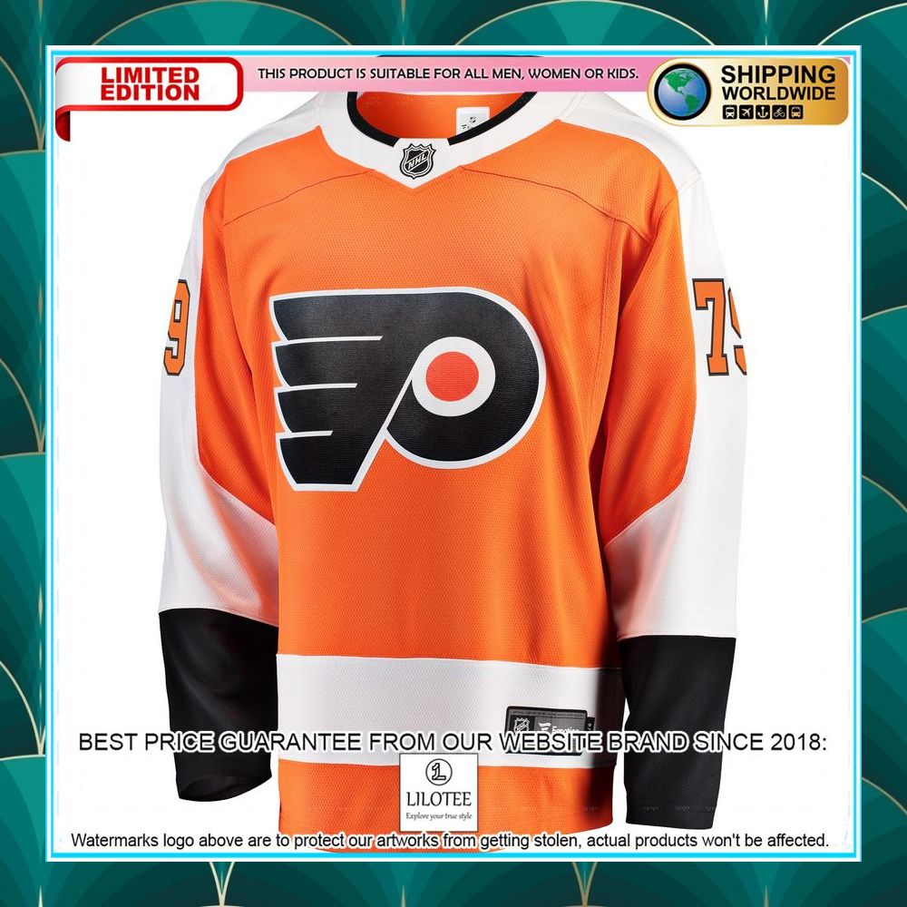 carter hart philadelphia flyers home premier orange hockey jersey 2 697