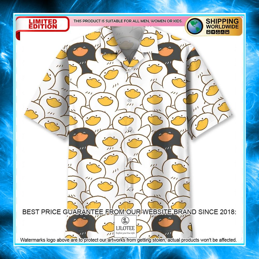 cartoon cute duck hawaiian shirt 1 470