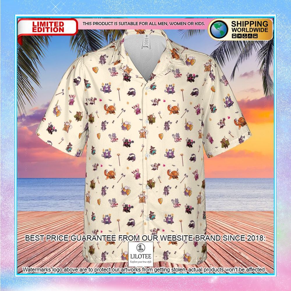 cats in dungeons and dragons pattern hawaiian shirt 2 929
