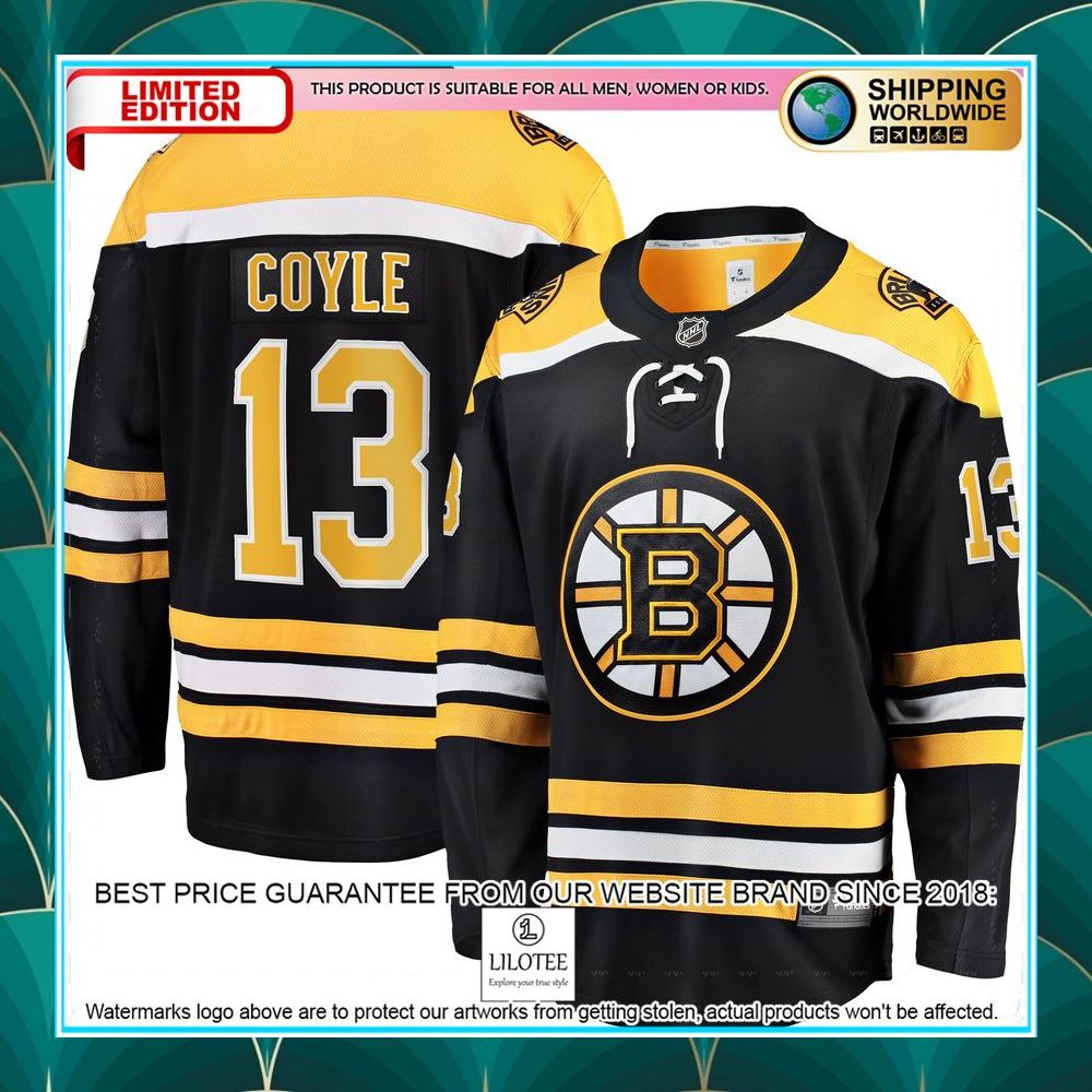 charlie coyle boston bruins home premier black hockey jersey 1 161