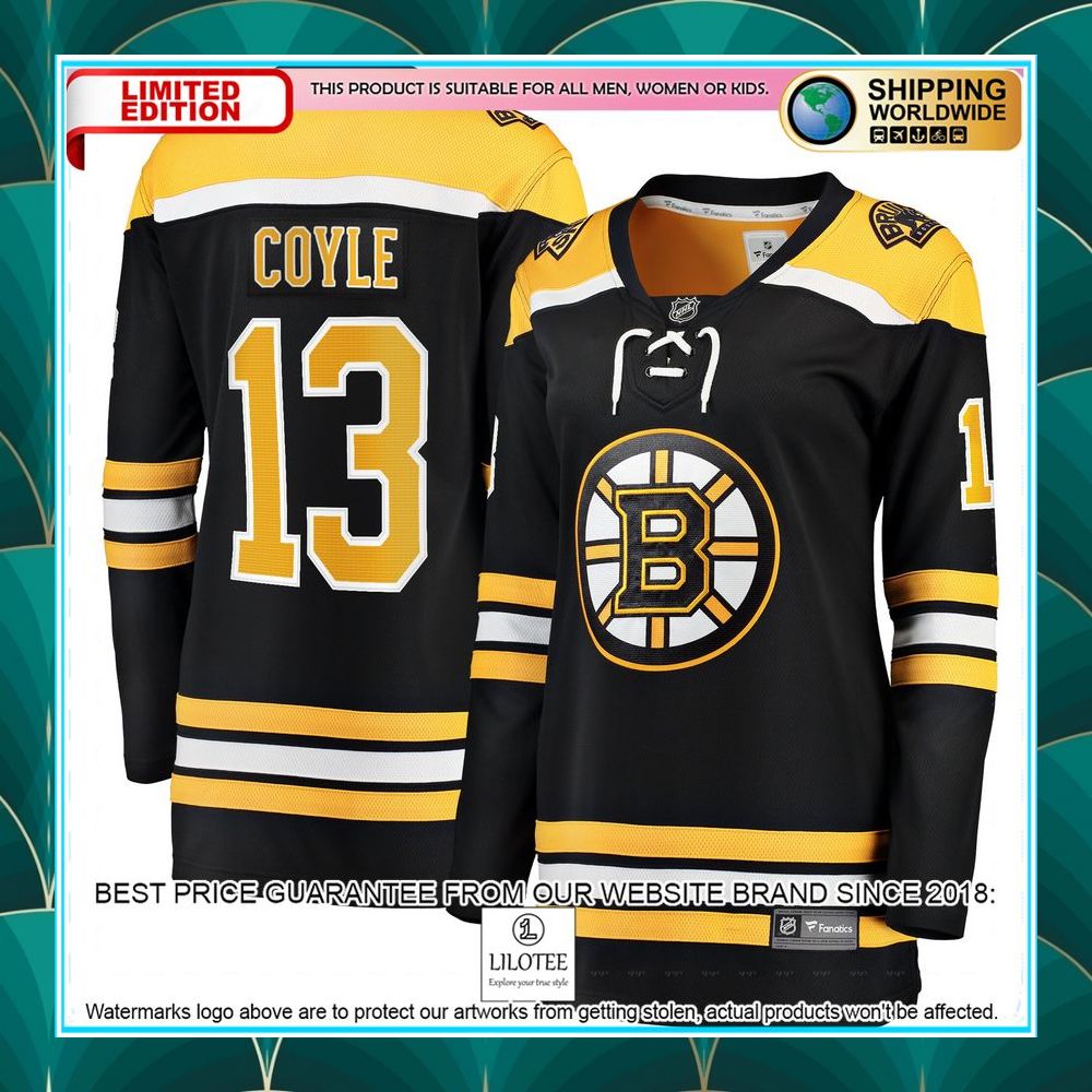 charlie coyle boston bruins womens home premier black hockey jersey 1 116