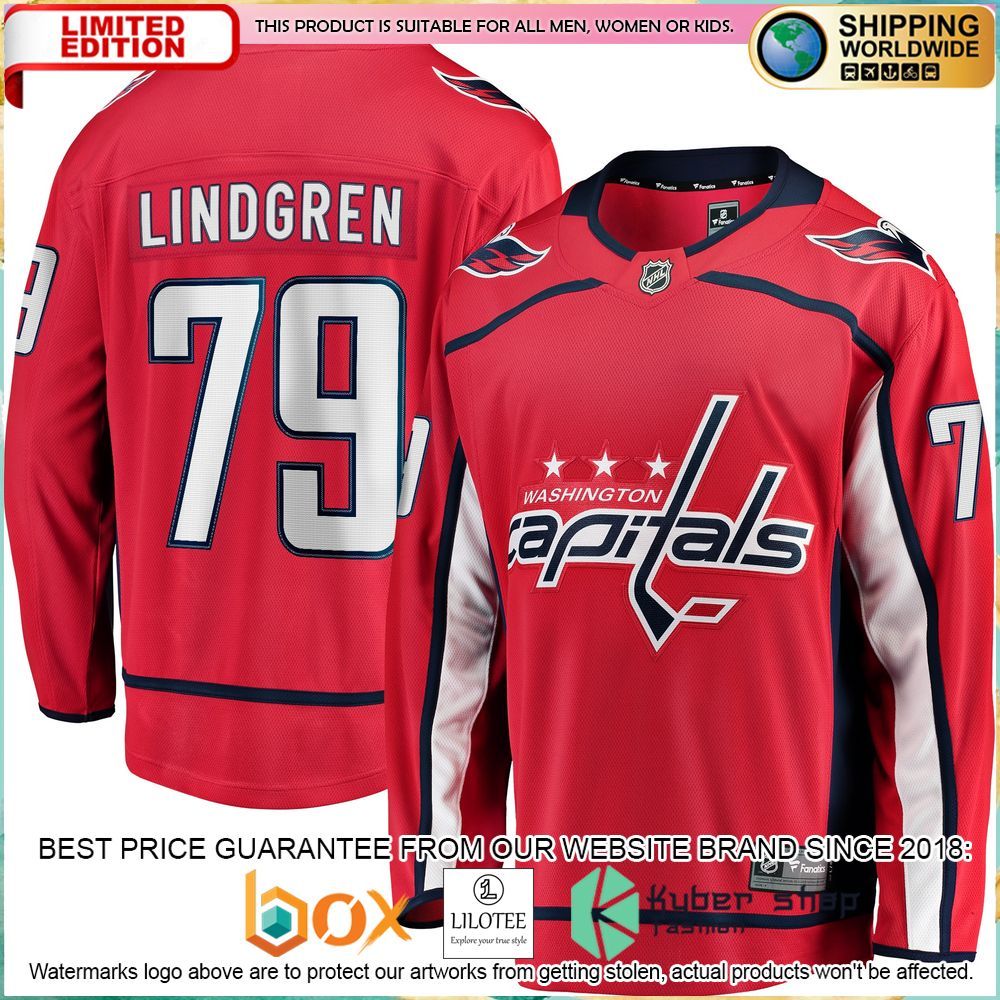charlie lindgren washington capitals red hockey jersey 1 466