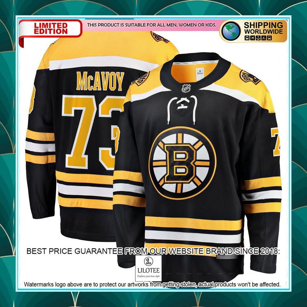 charlie mcavoy boston bruins home premier black hockey jersey 1 697