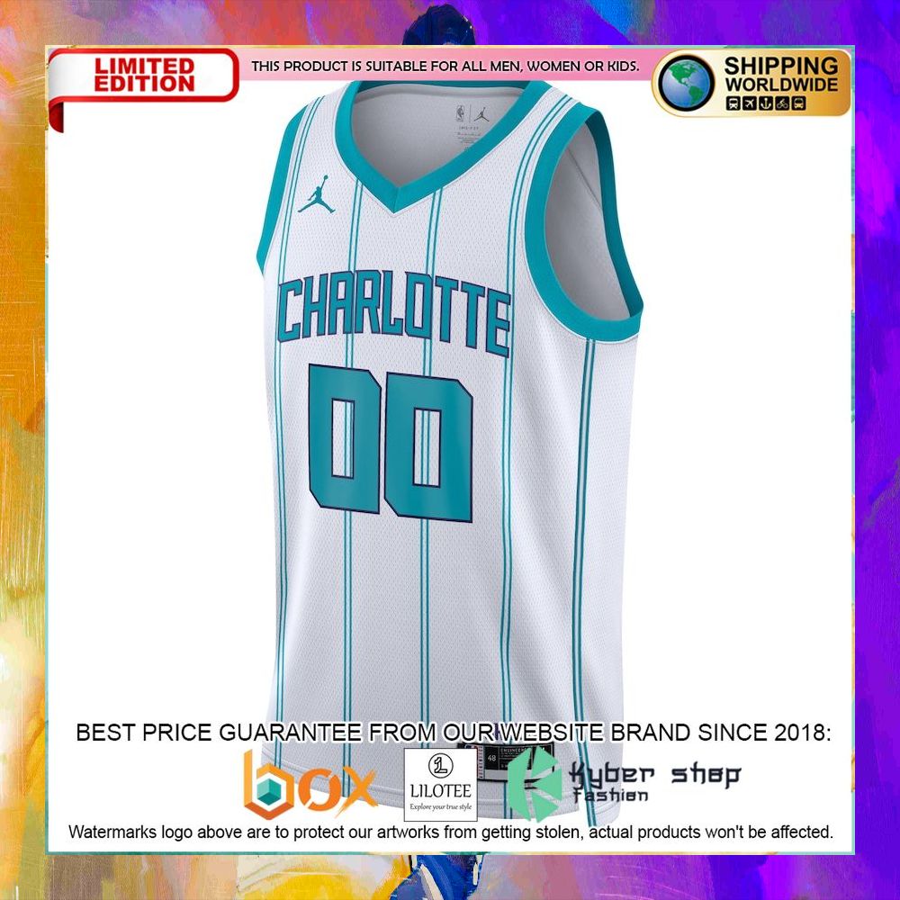 charlotte hornets 2022 23 custom white basketball jersey 2 582