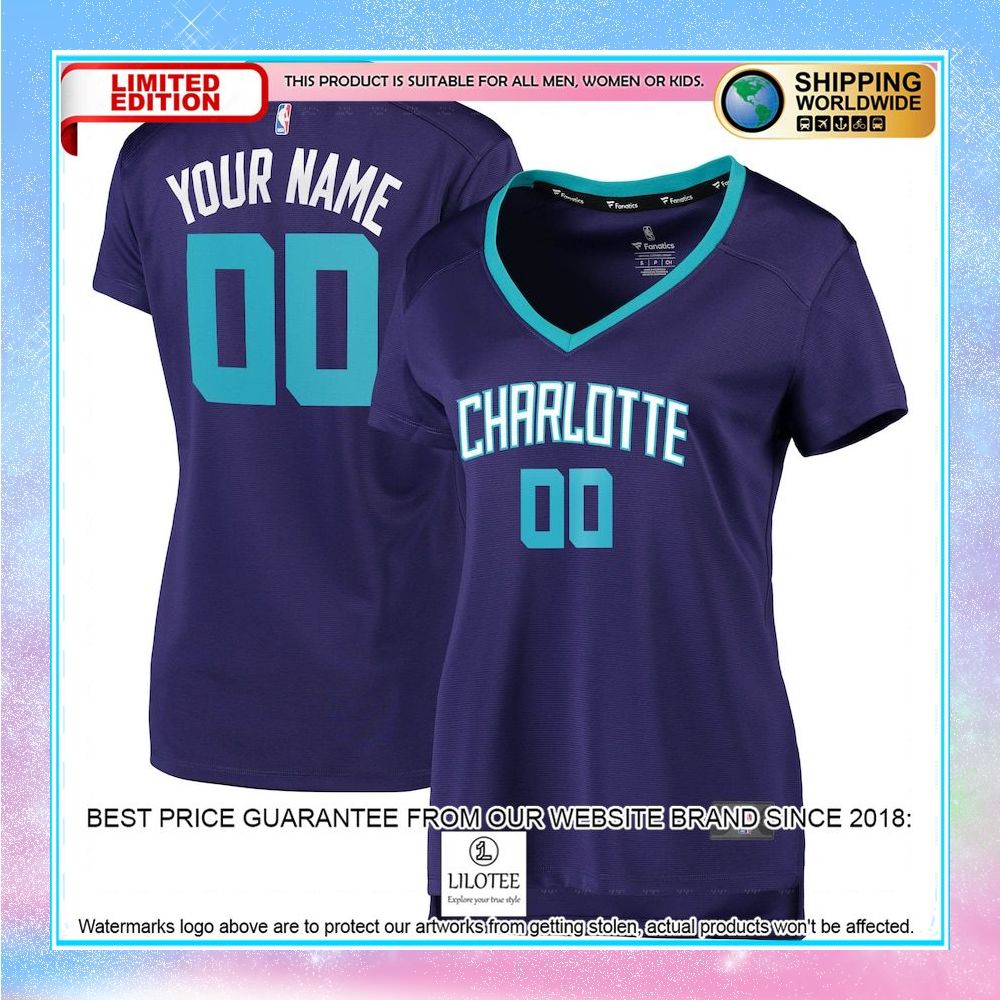 charlotte hornets womens custom purple basketball jersey 1 173