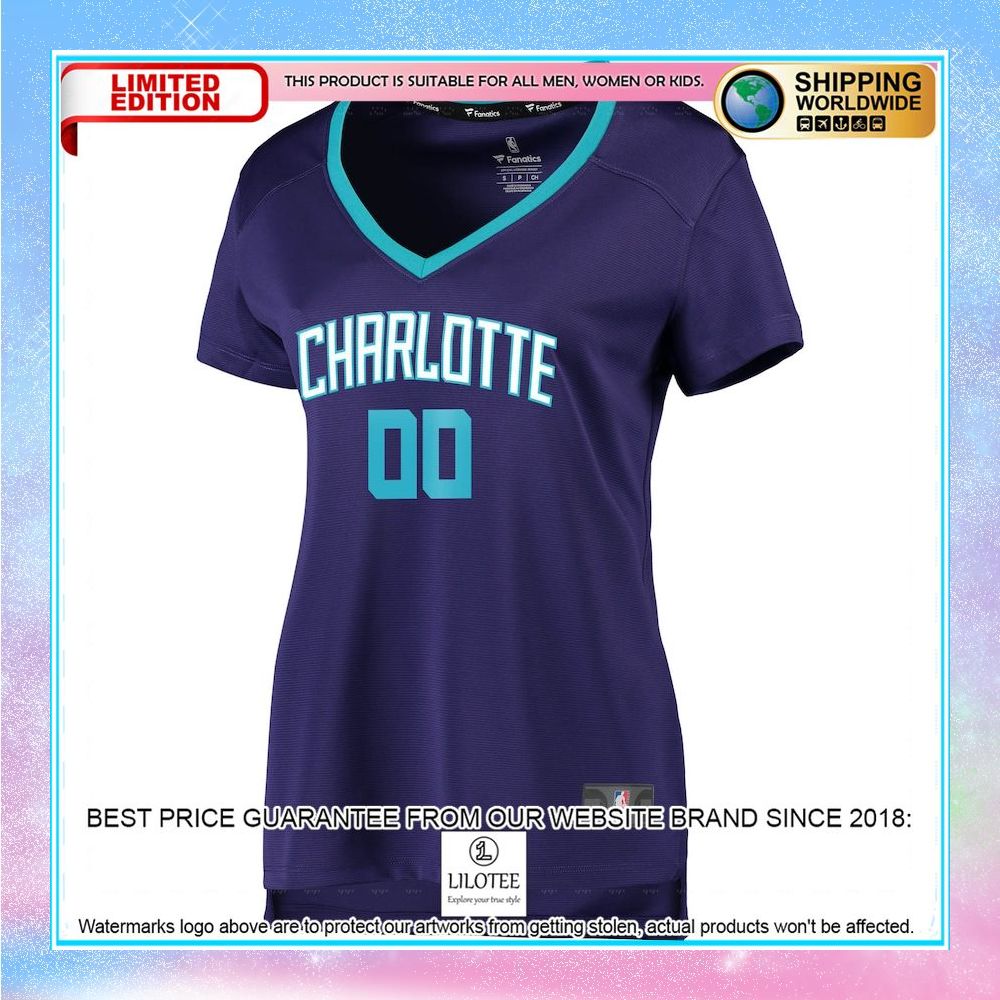 charlotte hornets womens custom purple basketball jersey 2 910