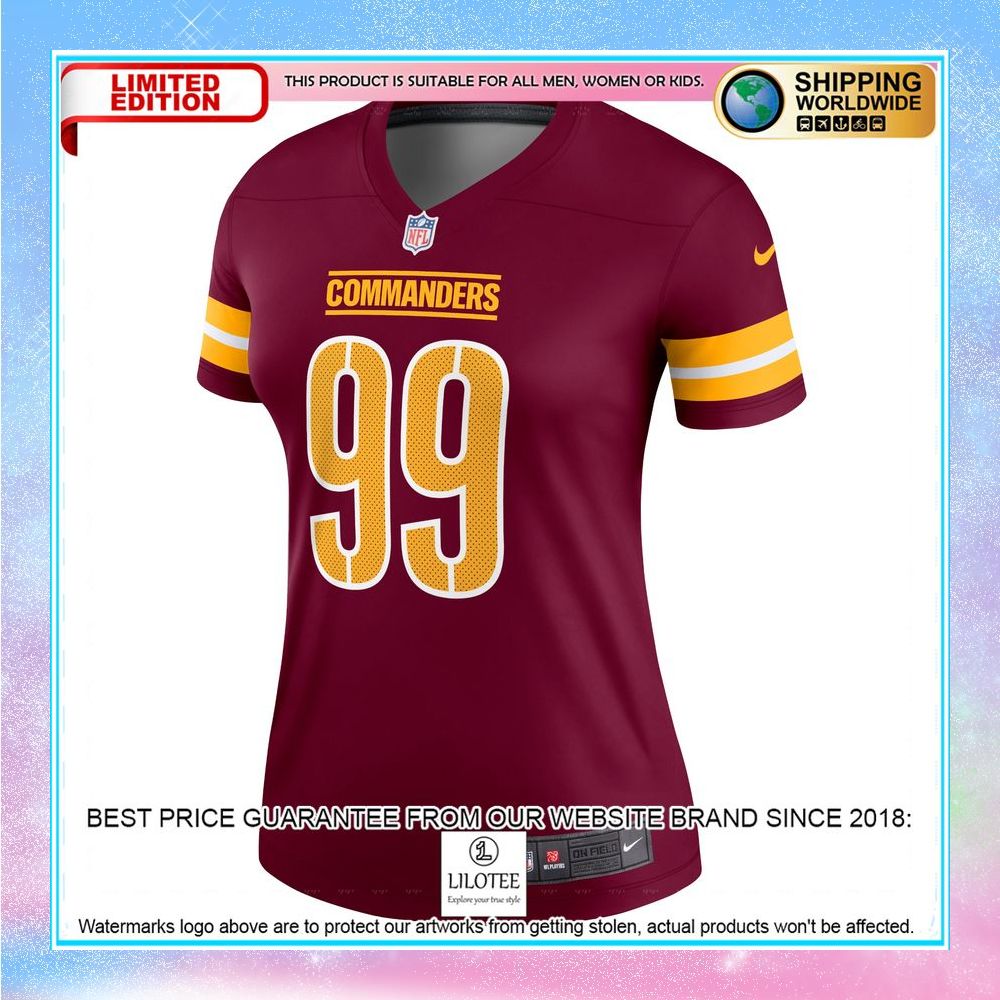 chase young washington commanders womens legend jersey burgundy football jersey 2 328