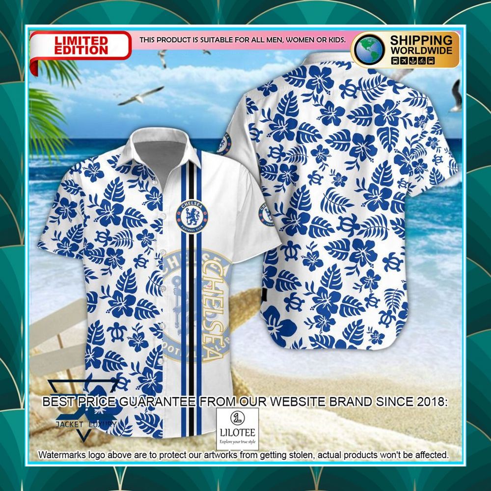 chelsea f c flowers hawaiian shirt shorts 1 275