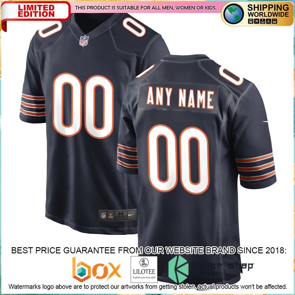chicago bears nike custom navy football jersey 1 991