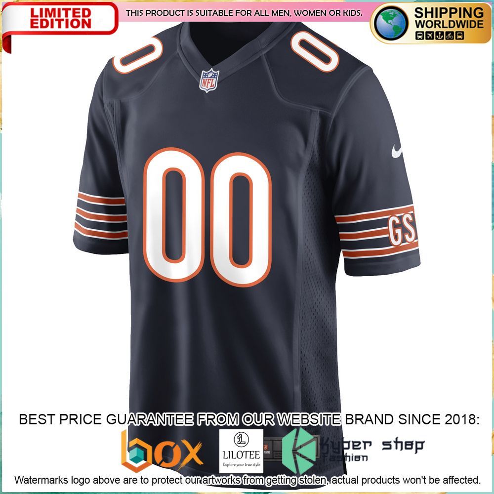 chicago bears nike custom navy football jersey 2 64
