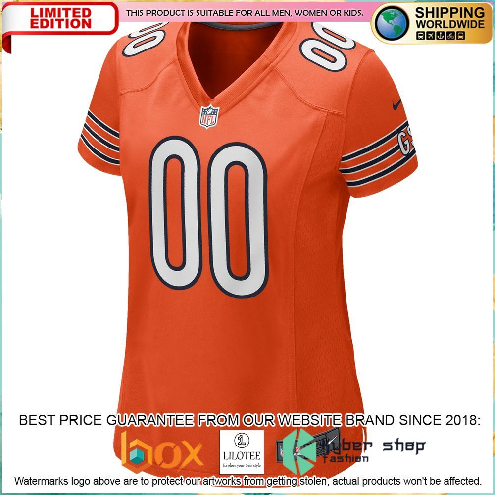 chicago bears nike womens alternate custom orange football jersey 2 831
