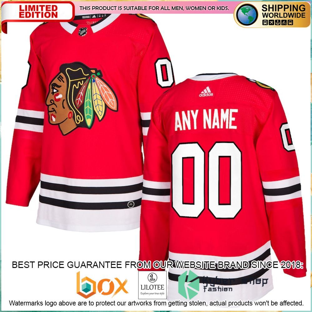 chicago blackhawks adidas custom red hockey jersey 1 618