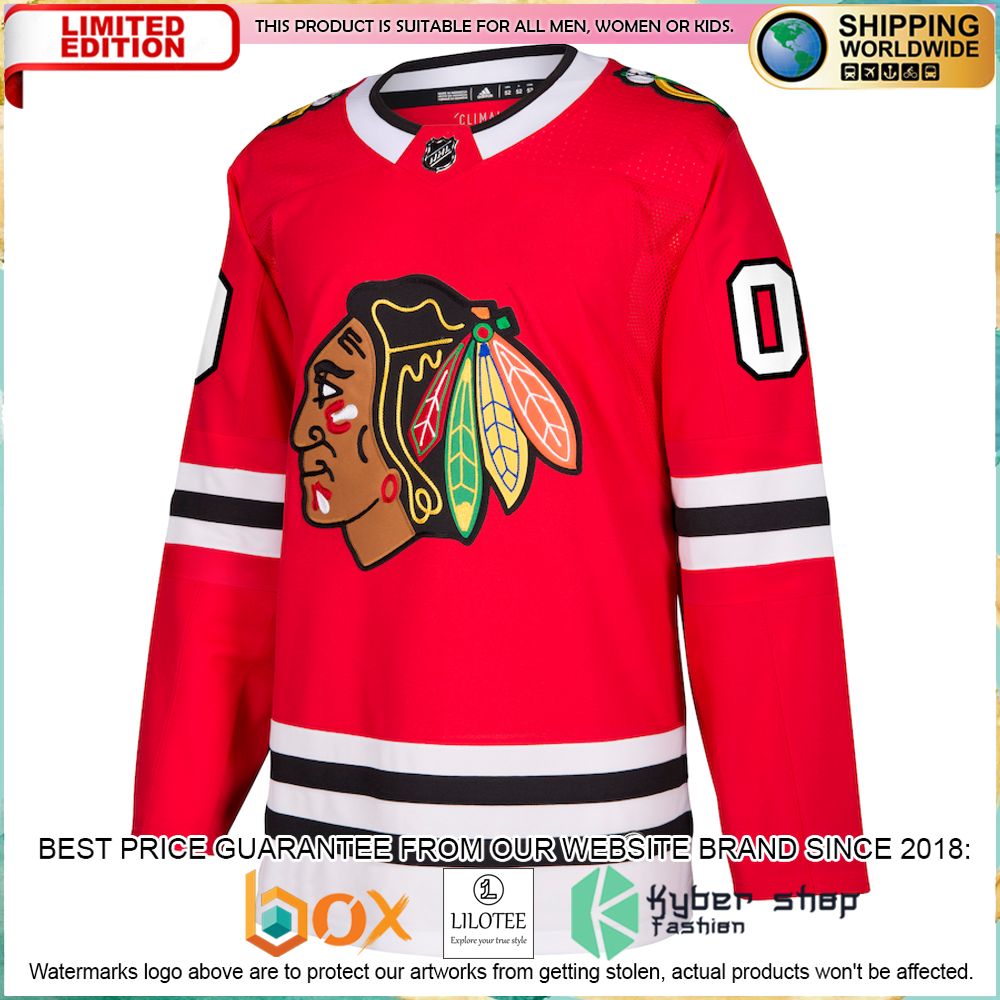 chicago blackhawks adidas custom red hockey jersey 2 826