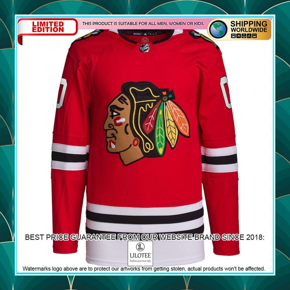 chicago blackhawks adidas home primegreen pro custom red hockey jersey 2 938