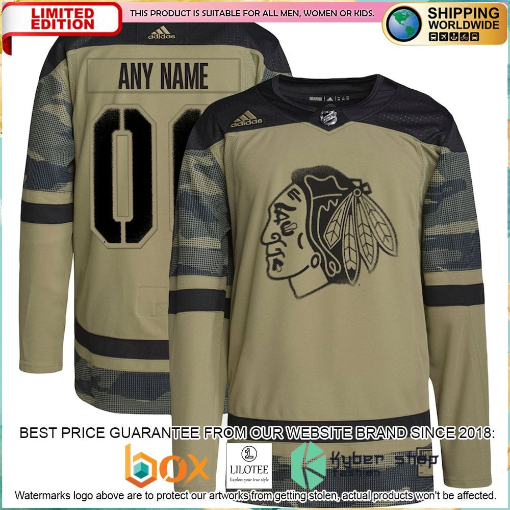 chicago blackhawks adidas military appreciation team custom camo hockey jersey 1 452