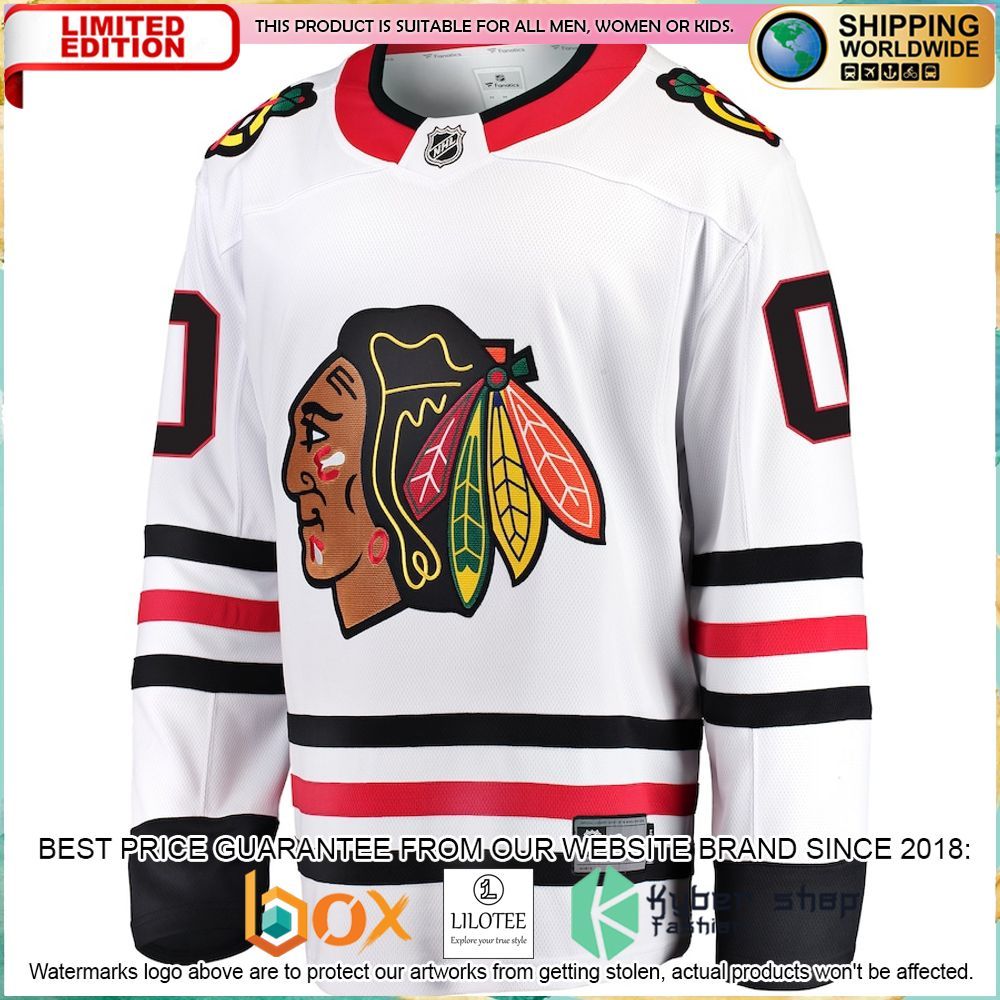 chicago blackhawks fanatics branded away custom white hockey jersey 2 690