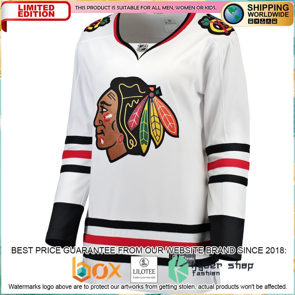 chicago blackhawks fanatics branded womens away custom white hockey jersey 2 185
