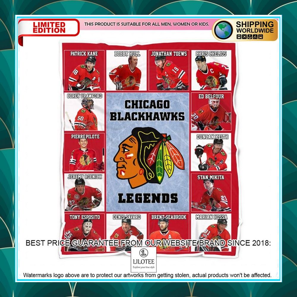 chicago blackhawks legends fleece blanket 2 931