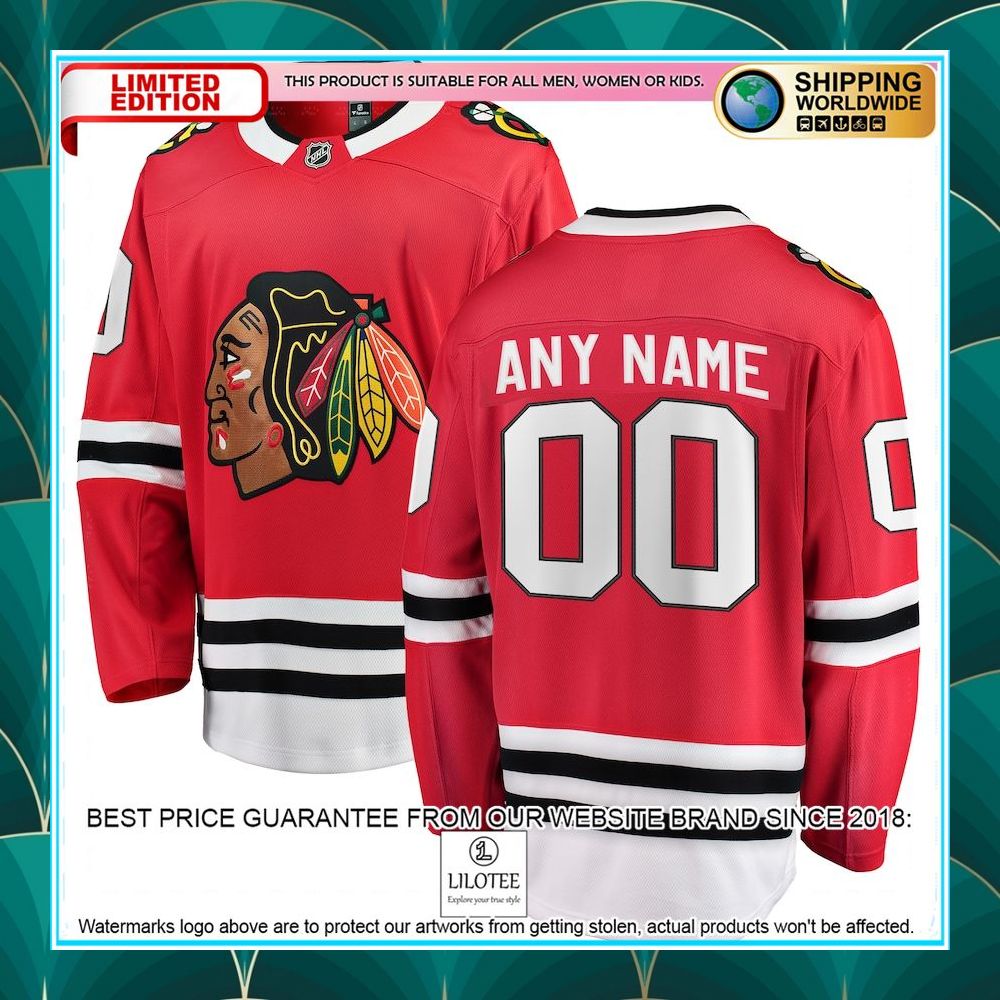 chicago blackhawks nhl home custom red hockey jersey 1 644