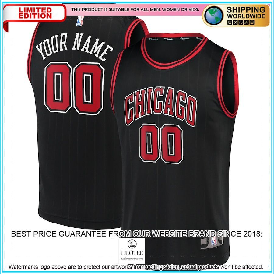 chicago bulls custom black basketball jersey 1 185