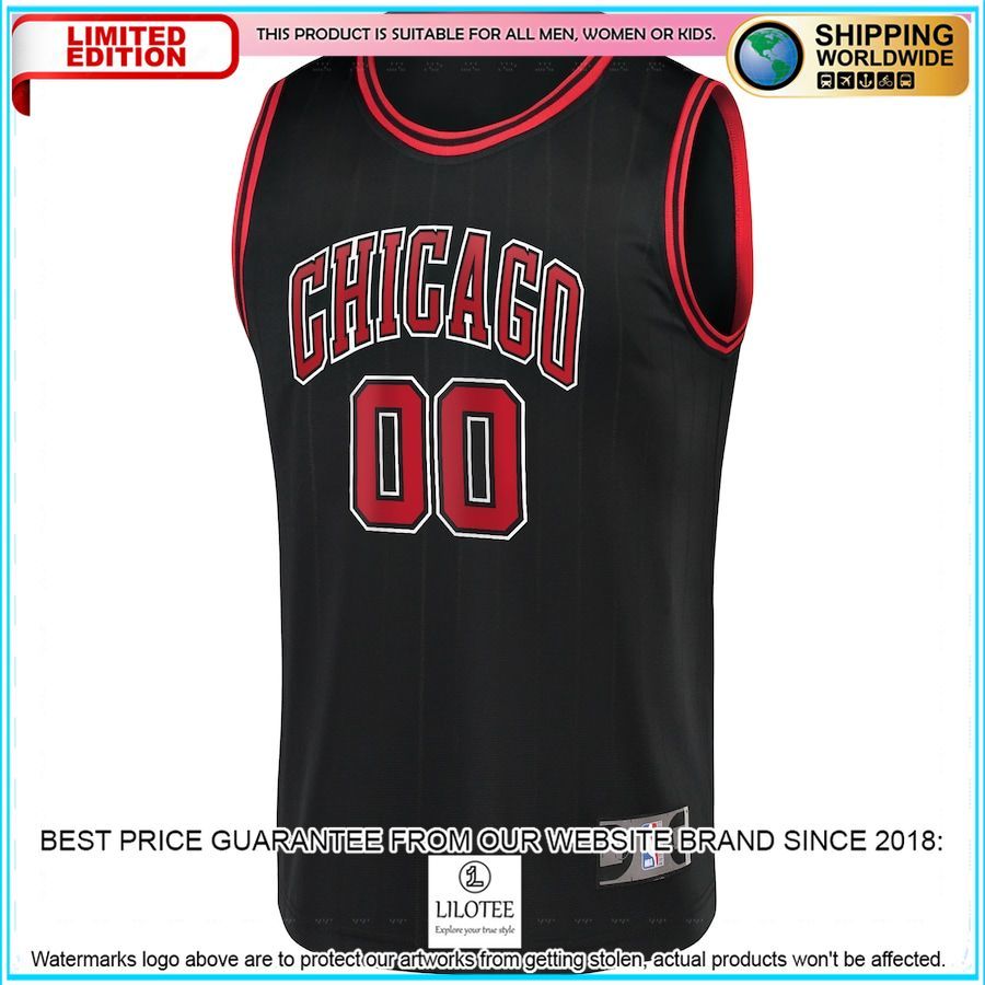 chicago bulls custom black basketball jersey 2 870