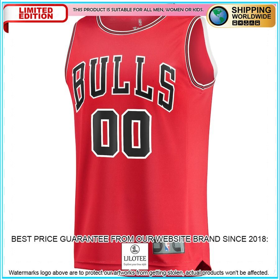 chicago bulls custom red basketball jersey 2 321