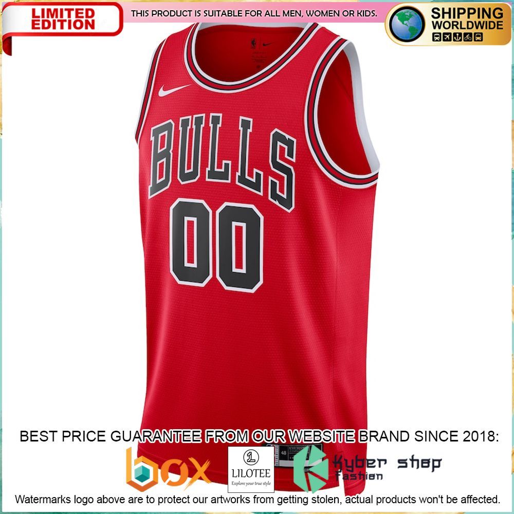 chicago bulls nike 2022 23 custom red basketball jersey 2 799
