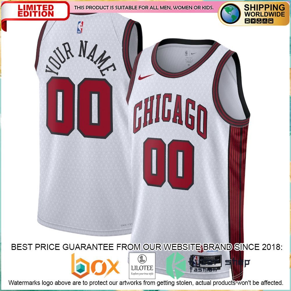 chicago bulls nike 2022 23 custom white basketball jersey 1 226
