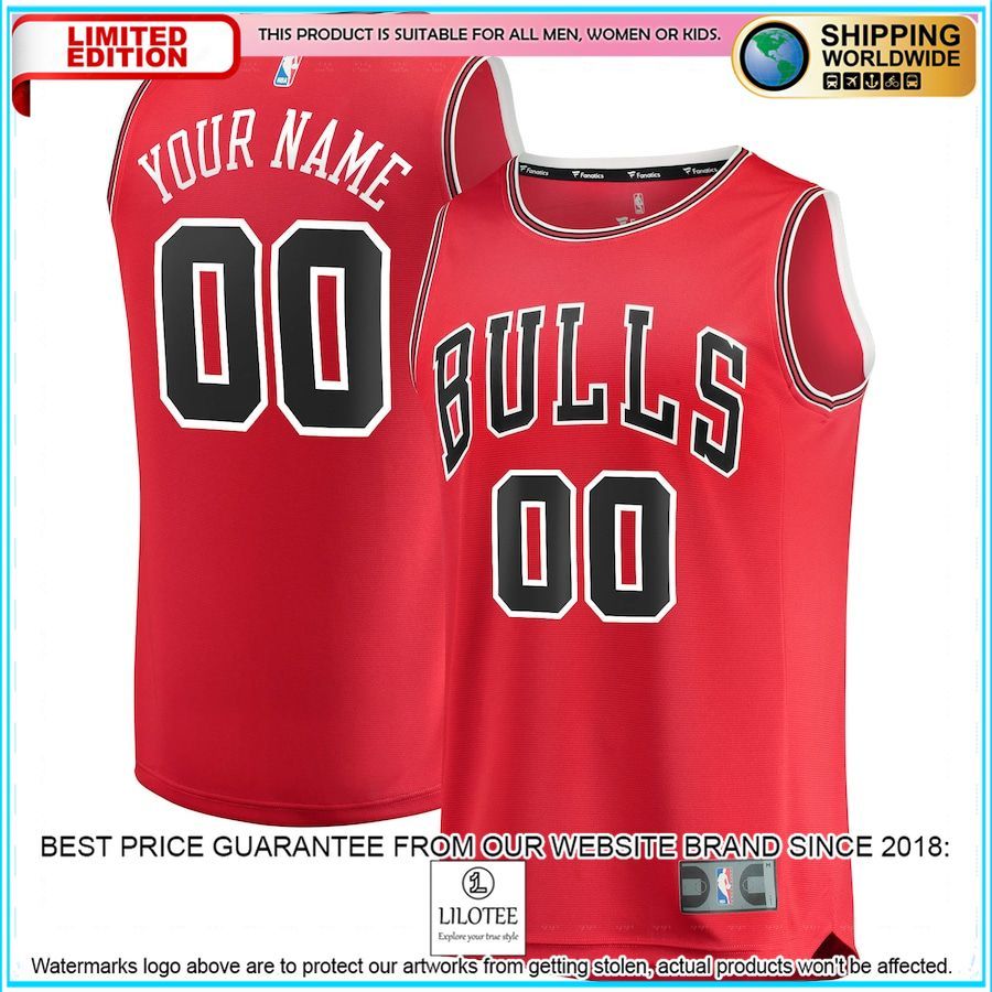 chicago bulls youth custom red basketball jersey 1 917